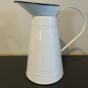 Vintage White Enamel Pitcher